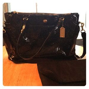 Coach patent leather diaper bag
